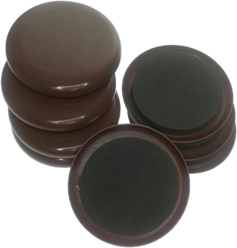 كلاراكو ٨ قطع من وسادات تحريك الأثاث القابلة لإعادة الاستخدام، لتسهيل تحريك السجاد والأثاث - بني دائري ٨ سم، كما هو موضح - Image 2