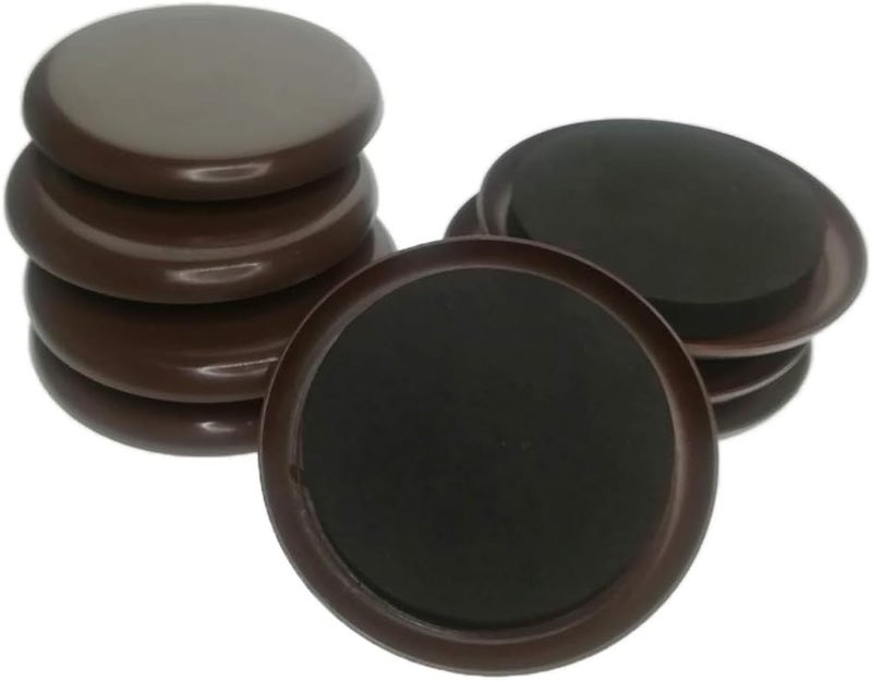 كلاراكو ٨ قطع من وسادات تحريك الأثاث القابلة لإعادة الاستخدام، لتسهيل تحريك السجاد والأثاث - بني دائري ٨ سم، كما هو موضح - Image 1