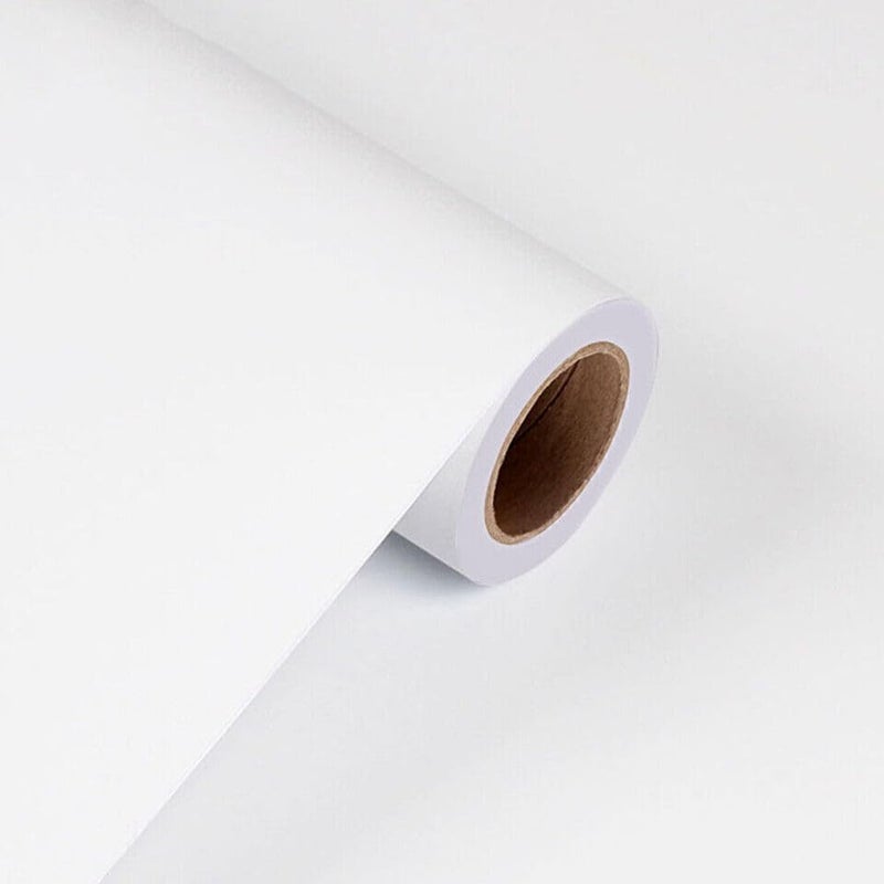 S-Sia Vendors-Good Purchase Good Care Sia Vendors Wall Stickers Pure White Vinyl Wallpaper Renovation Furniture Decorative Film Waterproof Stickers for Kitchen Backsplash Home Decor Rolls 1 Feet x 4 Feet Matte White  - Image 1