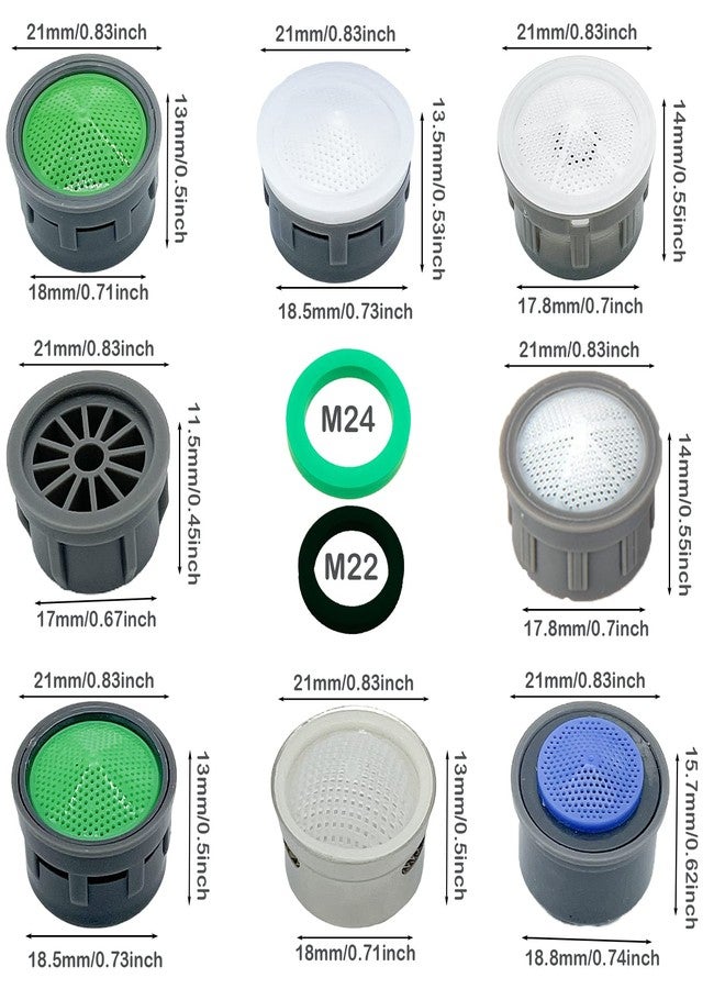 BOETOADG 10 Sets of Faucet Aerators with Gaskets 2.2 GPM Plug-in Restrictor Replacement Parts for Bathroom or Kitchen Plug-in Aerators (Stainless Steel) - Image 2