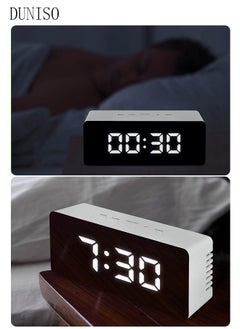 DUNISO Digital Alarm Clock,LED Electronic Desktop Clock with USB Port,Snooze Mode,Adjustable 2 Brightness,Large Display Desk Small Clock for Bedroom Office Decor  - Image 5