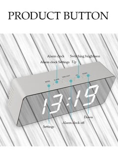 DUNISO Digital Alarm Clock,LED Electronic Desktop Clock with USB Port,Snooze Mode,Adjustable 2 Brightness,Large Display Desk Small Clock for Bedroom Office Decor  - Image 2