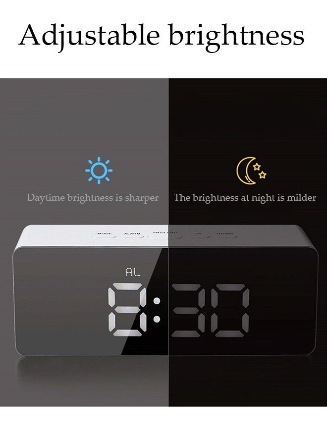 DUNISO ساعة منبه رقمية، ساعة إلكترونية LED لسطح المكتب مع منفذ USB، وضع الغفوة، سطوع قابل للتعديل، ساعة مكتب كبيرة صغيرة الحجم لديكور غرفة النوم والمكتب  - Image 4