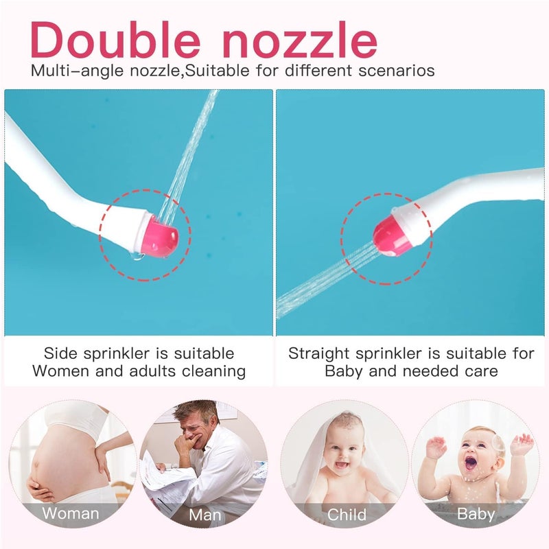 HUBTURE Handheld Portable Bidet Spray with 2 Nozzles for Toilet Postpartum Perineal Cleaning Retractable Jet Spray Bottles for Outdoor Personal Hygiene Travelling Accessories 500ml Multicolor - Image 3