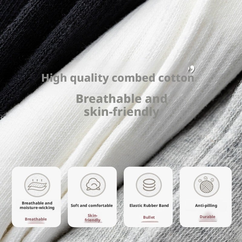 Men's Summer Cotton Thin Short Socks 7A Antibacterial Breathable Mid-Calf Sport Socks - Image 2
