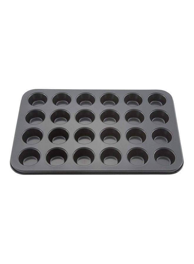 NIBEMINENT Non Stick 24-Hole Pudding Cake Mould Black 35.3x26.7cm - Image 1