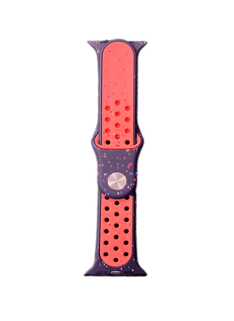 CMP - Silicone Replacement Band for Apple Watch 42-49mm, Compatible with All Series (Series 9/8/7/6/5/4/SE/3/2/1) Orange Apple Watch band, silicone Apple Watch strap, replacement strap 42mm, replacement strap 49mm, water-resistant band, Apple Watch sports band, Apple Watch Series 9/8/7/6/5/4/SE/3/2/1 strap - Image 1