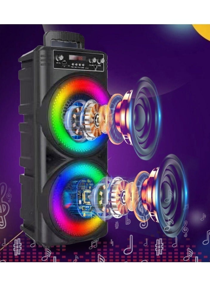 DLC DLC Hi-Fi Trolley Speaker with Colorful Atmosphere Lights, Bluetooth/FM/USB/TF/AUX Connectivity, Wireless Portable Speaker with Microphone & Remote – Model DLC-32289 - Image 2