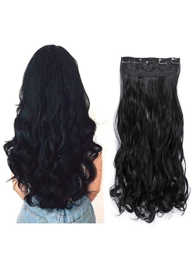 BeatStock Hair Extensions Women'S Natural Black Hair Curly Wavy Hair Extensions In 5 Clip With Updated Model  - Image 2