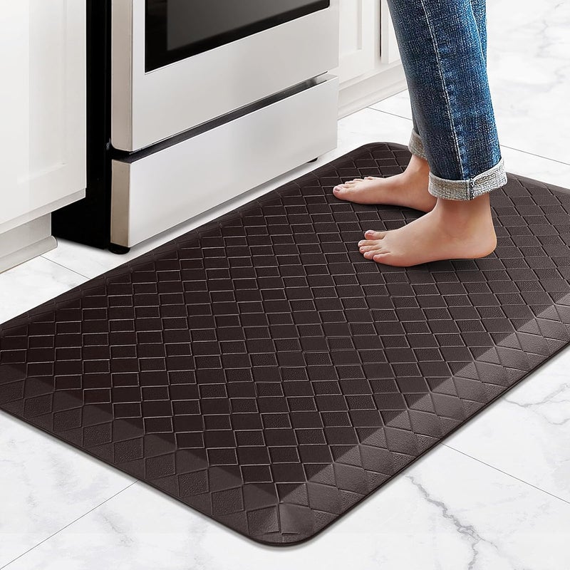 HappyTrends Kitchen Floor Mat - 4/5 Inch Thick Anti-Fatigue Kitchen Rug,Waterproof Non-Slip Kitchen Mats and Rugs Heavy Duty Ergonomic Comfort Rug for Kitchen,Office,Sink,Laundry,(22"x36", Chocolate) - Image 1