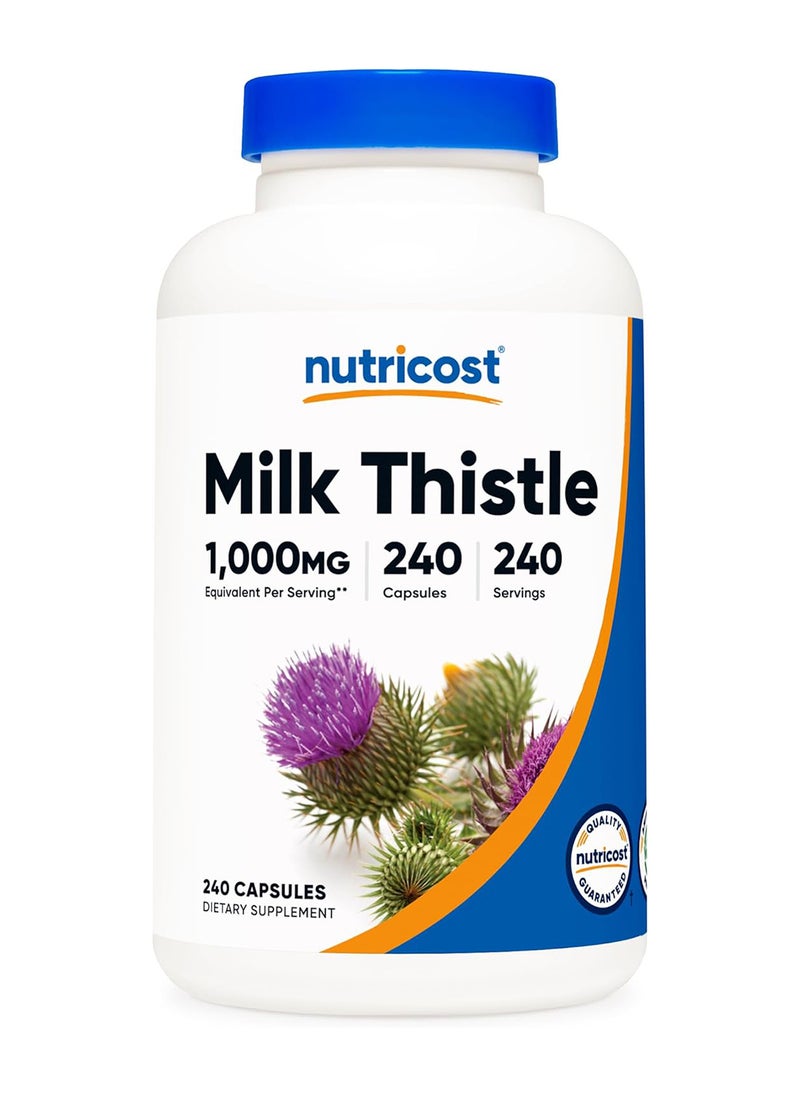 Nutricost - Milk Thistle 250 Mg 1000 Mg Equivalent 240 Vegetarian Capsules - Image 1