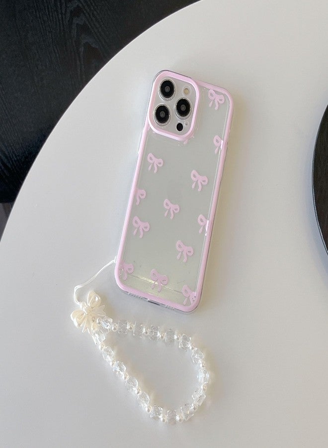 EYZUTAK جراب EYZUTAK لهاتف iPhone 11، جراب شفاف أنيق مزين بفيونكة وشريط، مع سلسلة سوار ساحرة، يوفر حماية بارزة للكاميرا، غطاء واقٍ أنيق وناعم ومتين من مادة TPU للنساء والفتيات - وردي - Image 3