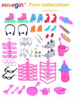 MEBEGIN 114 Pcs Doll Clothes and Accessories Set, Fashion Design Kit for 30cm Doll, Colorful Unique Barbie Doll Stuff, Fashion Doll Clothes Set, Easy to Put on and Take Off, Perfect Gifts for Girls(Excluding Dolls)  - Image 4