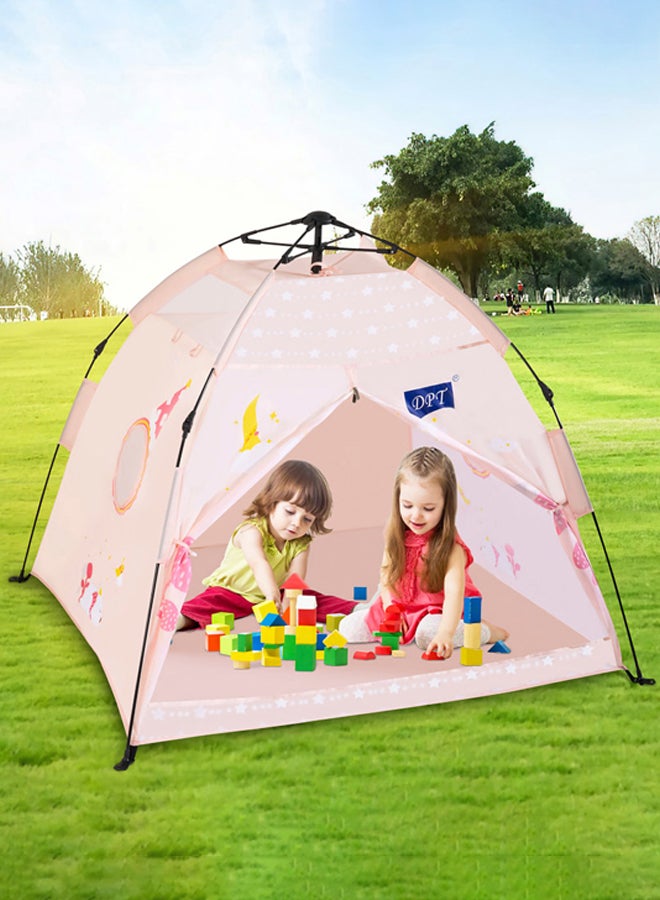 DPT خيمة أطفال قابلة للطي، خيمة رحلات، وردية، حجم 120*120*108 سم - Image 2