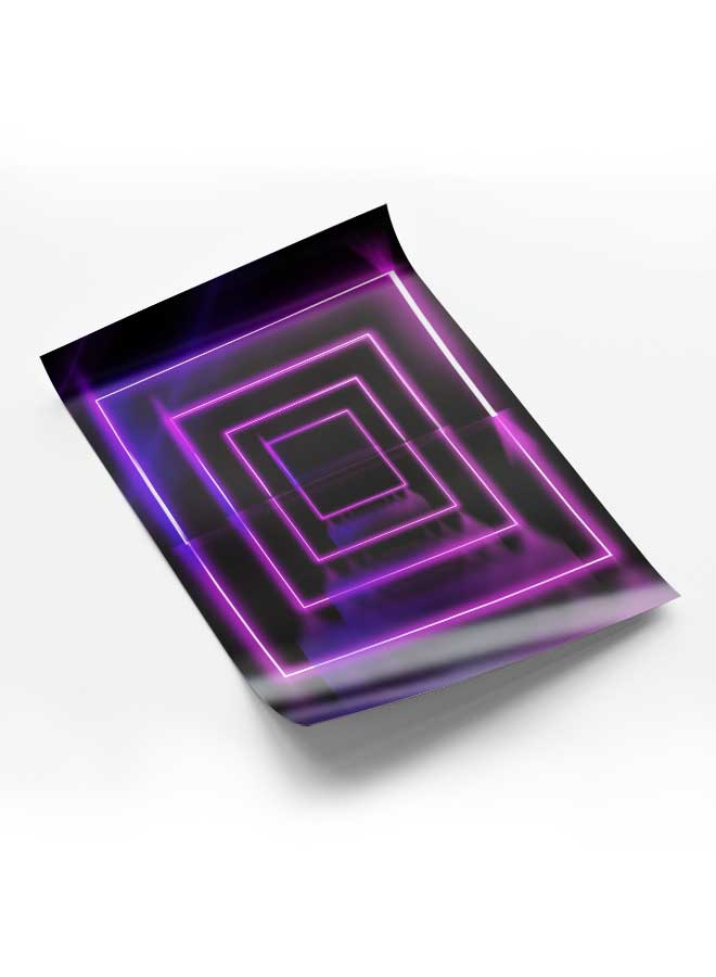 LOWHA Poster Painting Art With Four Separate Pieces Of Double-Sided Stickers Square Neon Lights For Home Bedroom Living Room And Office Decor  - Image 1