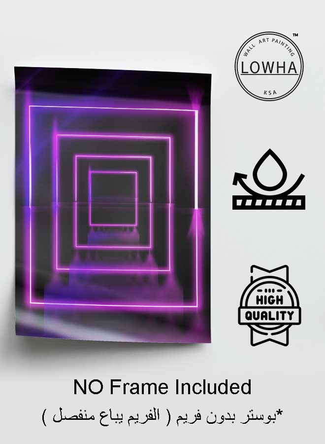 LOWHA Poster Painting Art With Four Separate Pieces Of Double-Sided Stickers Square Neon Lights For Home Bedroom Living Room And Office Decor  - Image 3