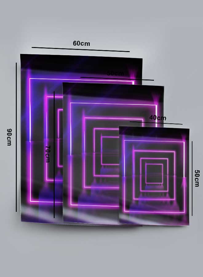LOWHA Poster Painting Art With Four Separate Pieces Of Double-Sided Stickers Square Neon Lights For Home Bedroom Living Room And Office Decor  - Image 4