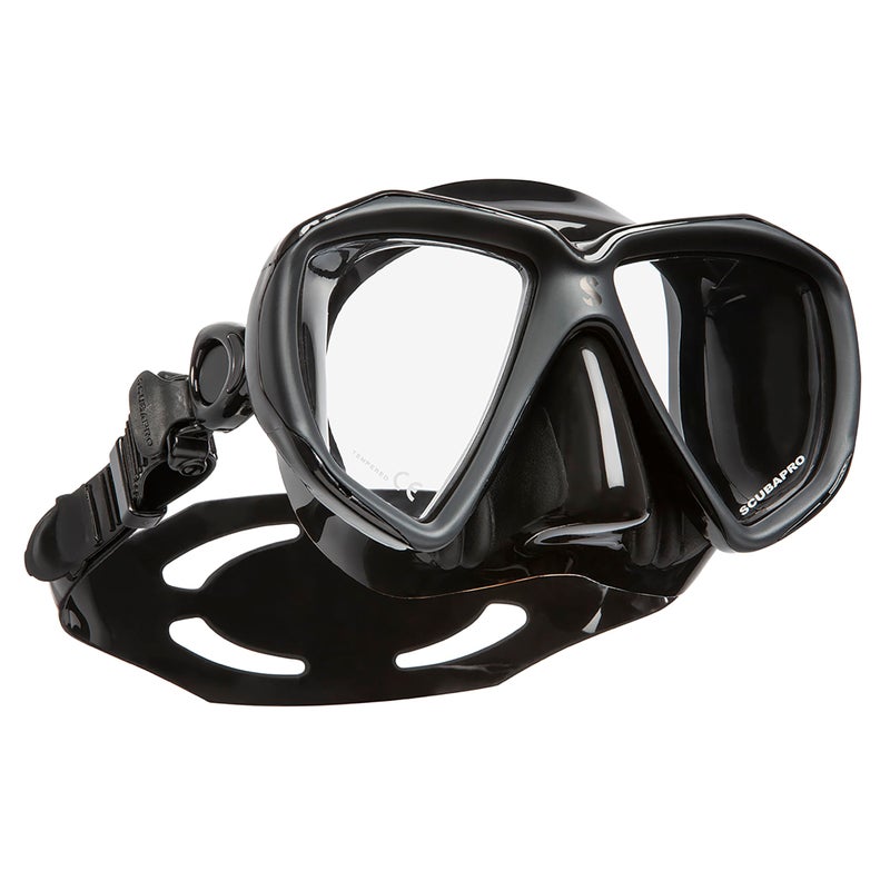 SCUBAPRO Spectra Scuba Mask with Ultra Clear Dual Lens and EZ Equalize Nose Pocket for Diving Black - Image 2