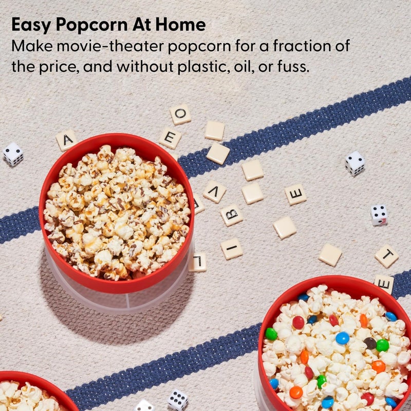 WP Microwave Silicone Popper Maker | Black | Collapsible Bowl w/Built in Measuring, BPA, Eco-Friendly, Waste Free, 9.3 Cups of Popped Popcorn - Image 2