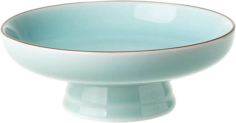 Kelendle Ceramic Footed Bowl Round Pedestal Bowl Decorative Fruit Dish Holder Dessert Display Stand for Kitchen Counter Centerpiece Table Decor Serving Fruit Tray - Image 1