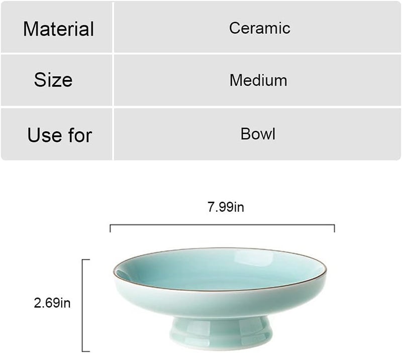Kelendle Ceramic Footed Bowl Round Pedestal Bowl Decorative Fruit Dish Holder Dessert Display Stand for Kitchen Counter Centerpiece Table Decor Serving Fruit Tray - Image 3