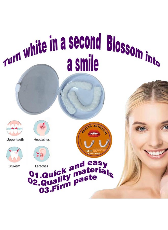 Ocean Veneers Dentures, Temporary Fake Teeth Snap On Veneers, Dental Veneers for Temporary Tooth Repair Upper and Lower Jaw, Smile Teeth Veneers, Adjustable Veneers Dentures, for Men Women with Bad Teeth  - Image 2