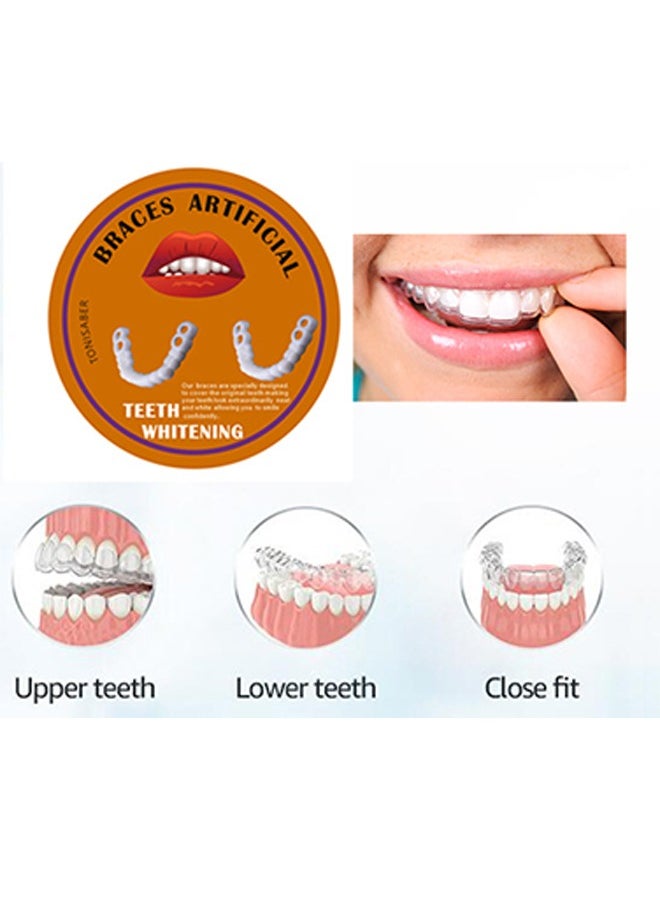 Ocean Veneers Dentures, Temporary Fake Teeth Snap On Veneers, Dental Veneers for Temporary Tooth Repair Upper and Lower Jaw, Smile Teeth Veneers, Adjustable Veneers Dentures, for Men Women with Bad Teeth  - Image 3