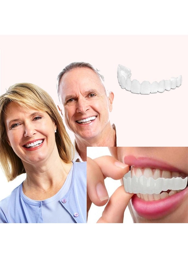 Ocean Veneers Dentures, Temporary Fake Teeth Snap On Veneers, Dental Veneers for Temporary Tooth Repair Upper and Lower Jaw, Smile Teeth Veneers, Adjustable Veneers Dentures, for Men Women with Bad Teeth  - Image 4