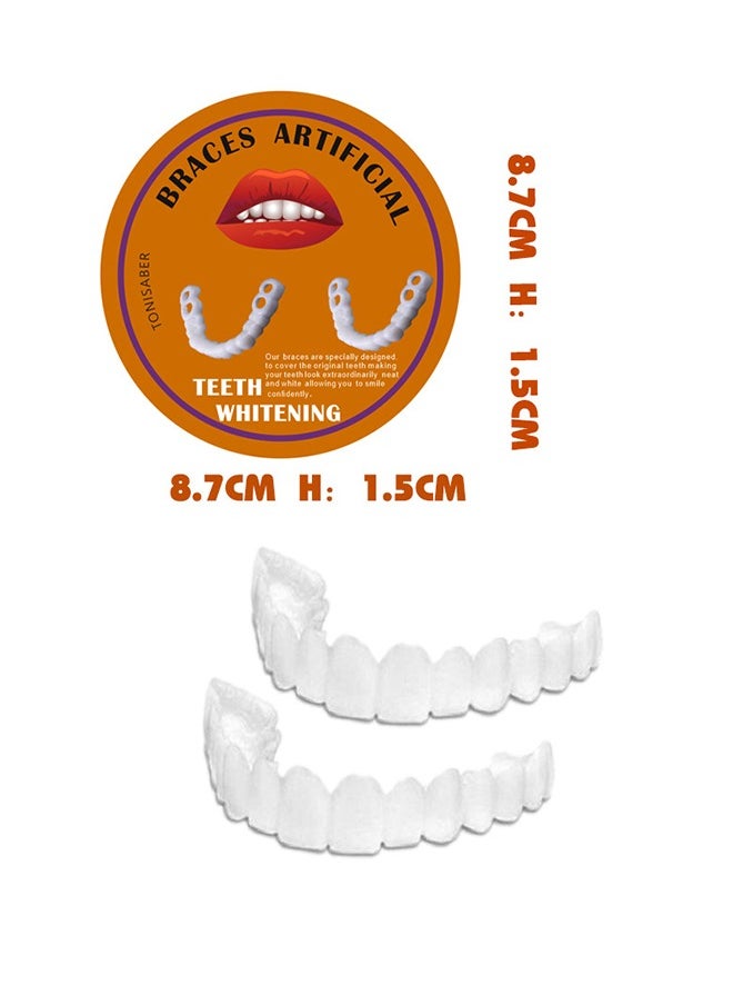 Ocean Veneers Dentures, Temporary Fake Teeth Snap On Veneers, Dental Veneers for Temporary Tooth Repair Upper and Lower Jaw, Smile Teeth Veneers, Adjustable Veneers Dentures, for Men Women with Bad Teeth  - Image 5