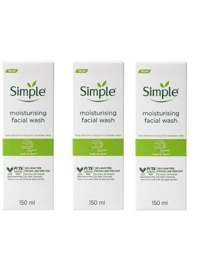 3pc Simple Moisturising Facial Wash 150 Ml