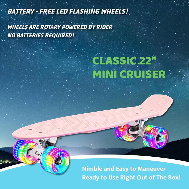 KMX Skateboard 22 and 27 Inch, Classic Mini Cruiser Skateboard for Boys, Girls, Kids, Students, Adults, Teens, Mini Cruiser Board for Beginners and Advanced - Image 3