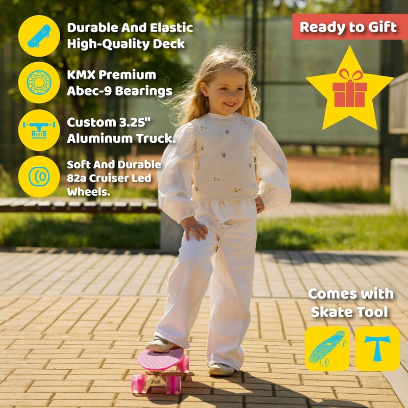 KMX Skateboard 22 and 27 Inch, Classic Mini Cruiser Skateboard for Boys, Girls, Kids, Students, Adults, Teens, Mini Cruiser Board for Beginners and Advanced - Image 2