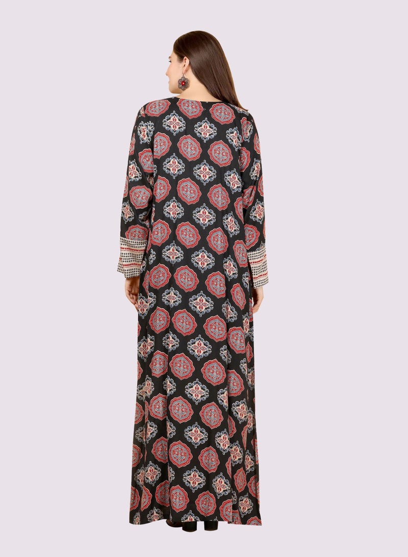 Sara Arabia Sara Harlequin - Medallion Print Jalabiya - Image 2