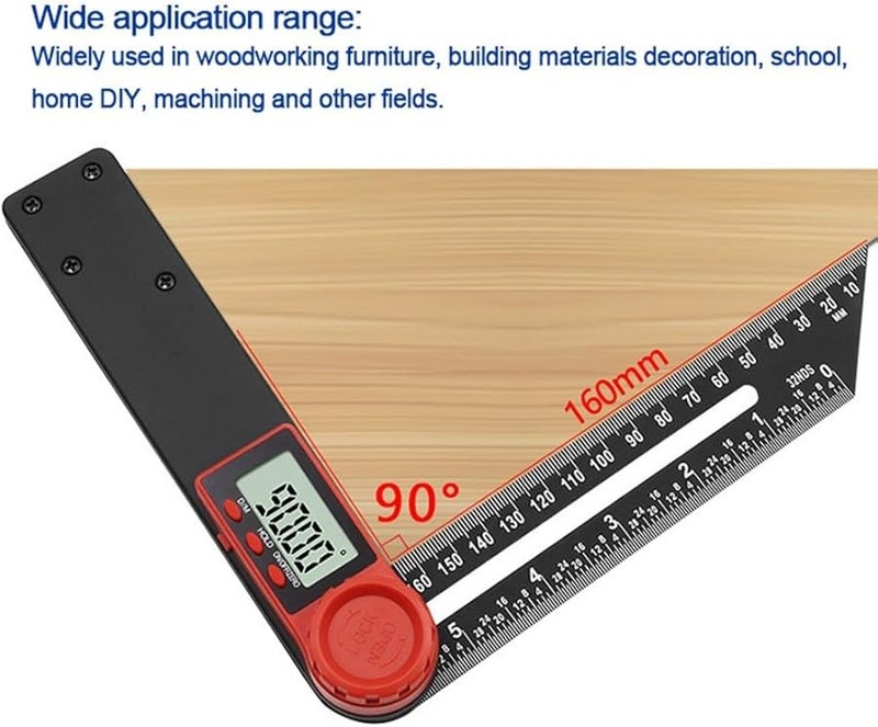 Digital Angle Finder 180mm Electronic Level 360 Degrees LCD Sliding T Bevel Gauge for Woodworking Furniture DIY - Image 4