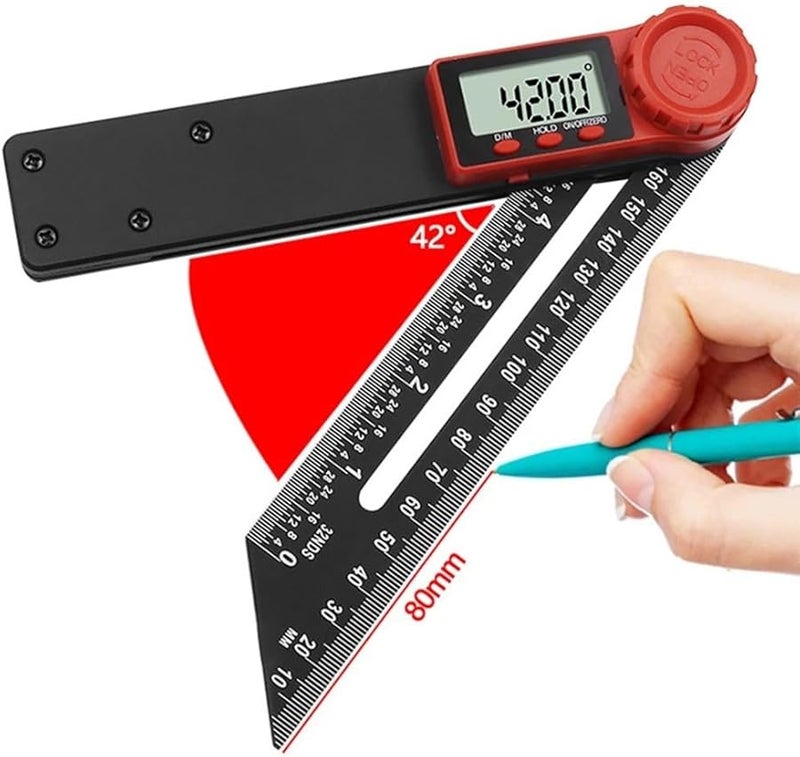 Digital Angle Finder 180mm Electronic Level 360 Degrees LCD Sliding T Bevel Gauge for Woodworking Furniture DIY - Image 2