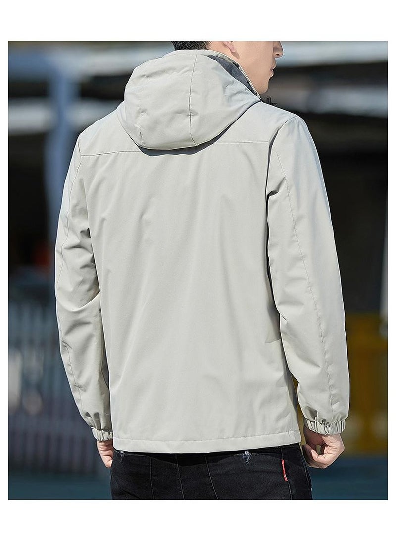 Fashionable Men's Simple Windproof And Waterproof Casual Hooded Jacket  - Image 2