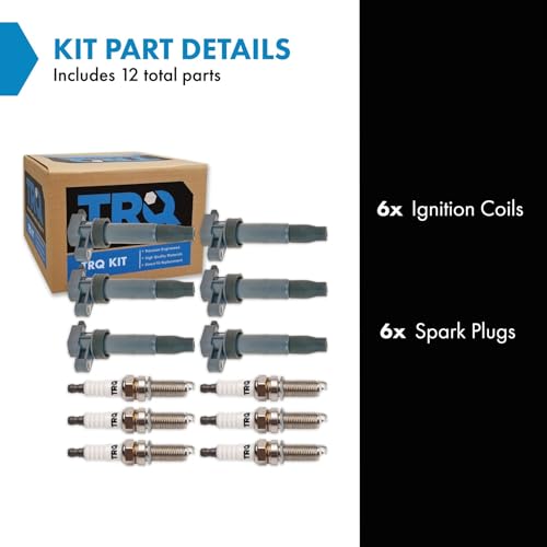 TRQ Ignition Kit Ignition Coil Spark Plugs Compatible with 10-19 Hyundai 11-17 Kia - Image 1