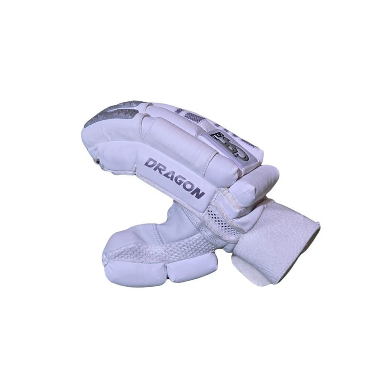 CA Gold Dragon White Cricket Batting Gloves - Mens Left Hand - Image 2