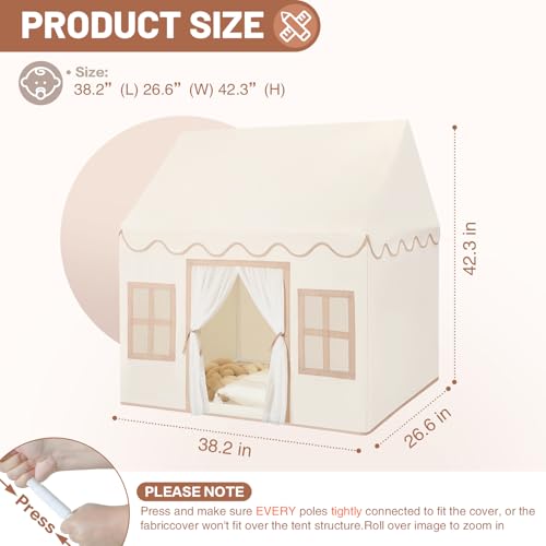 Senodeer Kids Play Tent Indoor: with Mat, Tassel Garland, Star Lights - Toddler Girl Tent Indoor Playhouse for Toddlers Kids Toys for Boy Girl Birthday Gift - Image 3