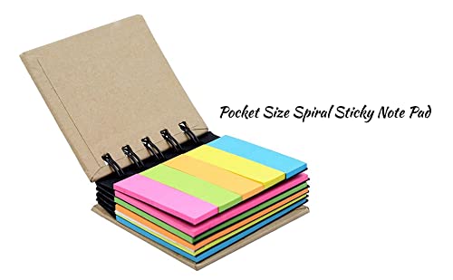 Qatalitic Spiral Sticky Note Pad Pocket Size (3 x 2 inch) with Adhesive Notes (125 Leaves and 125 Flags) - Image 5