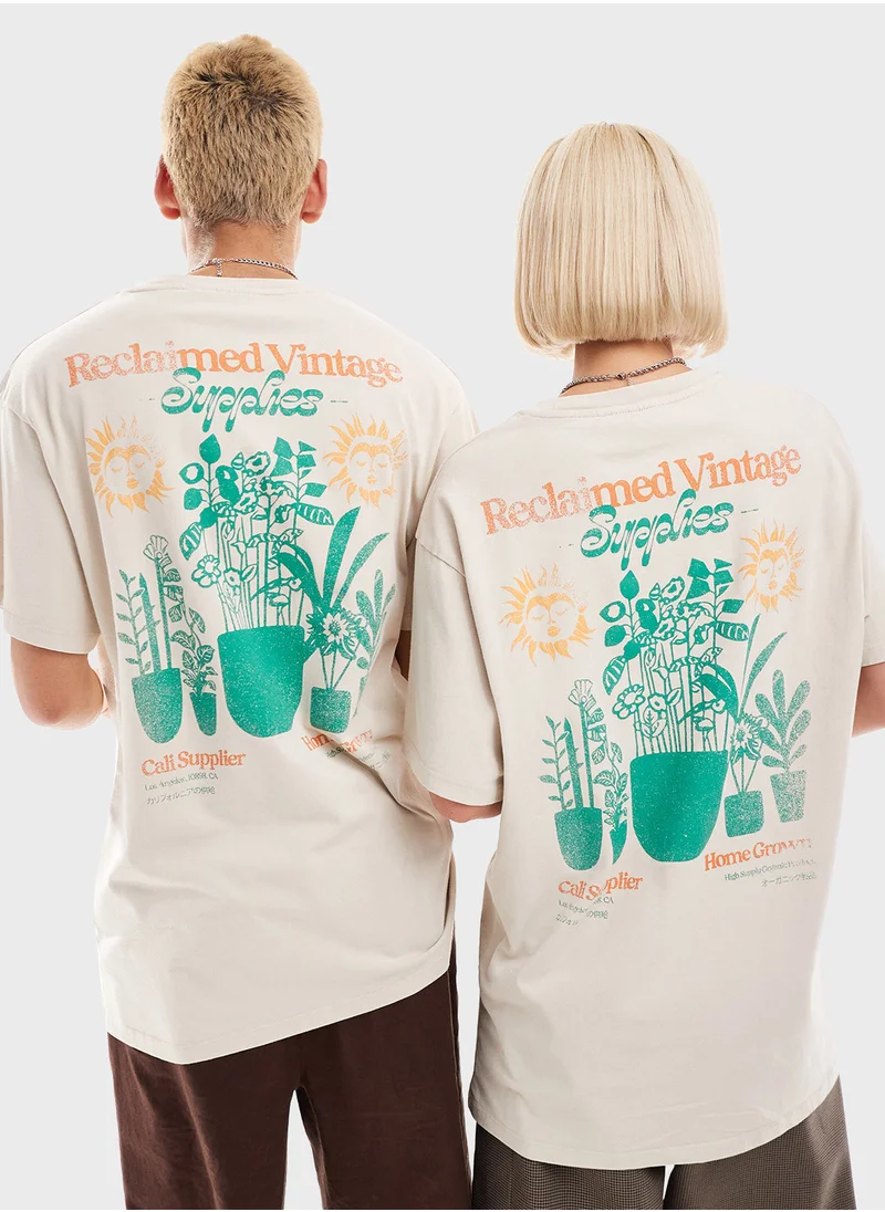 ريكلايمد فينتدج Unisex Plant Back Graphic T-Shirt