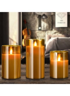 Generic Flameless Candles with Remote Flickering Battery Operated Candles, LED Flickering Fake Candle for Room Decoration, Set of 3  - Image 1