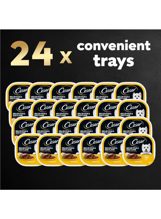 CESAR Adult Wet Dog Food Classic Loaf in Sauce Grilled Steak and Eggs Flavor, 3.5 oz. Easy Peel Trays, Pack of 24 - Image 2