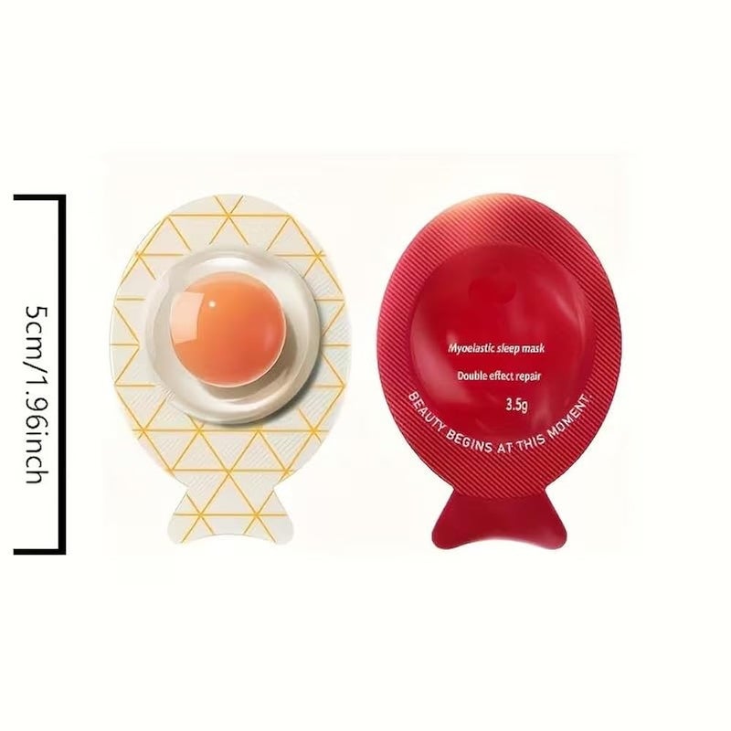 [5 -Pack Mini Egg Facial Mask] Deep Hydration Light Beige Brightening Facial Sheet - Portable Travel Skincare Essentials for Radiant Glow - Image 5