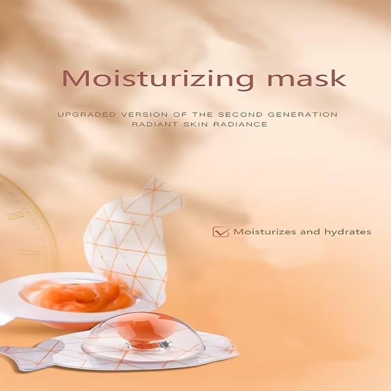 [5 -Pack Mini Egg Facial Mask] Deep Hydration Light Beige Brightening Facial Sheet - Portable Travel Skincare Essentials for Radiant Glow - Image 4