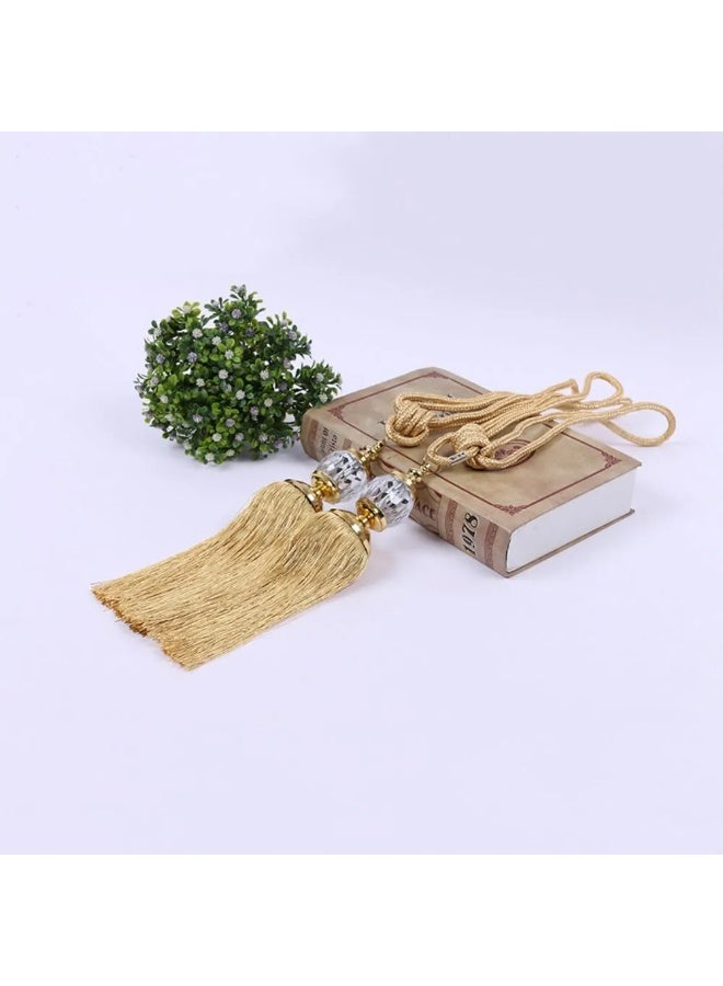 Goolsky 1 Pair Curtain Holdbacks Curtain Rope Curtain Tiebacks Tassel Tiebacks Beaded Ball Living Room Bedroom Home Decor - Image 4