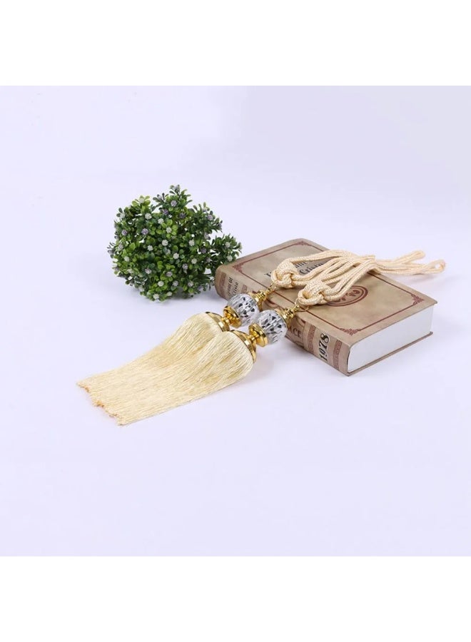 Goolsky 1 Pair Curtain Holdbacks Curtain Rope Curtain Tiebacks Tassel Tiebacks Beaded Ball Living Room Bedroom Home Decor - Image 1