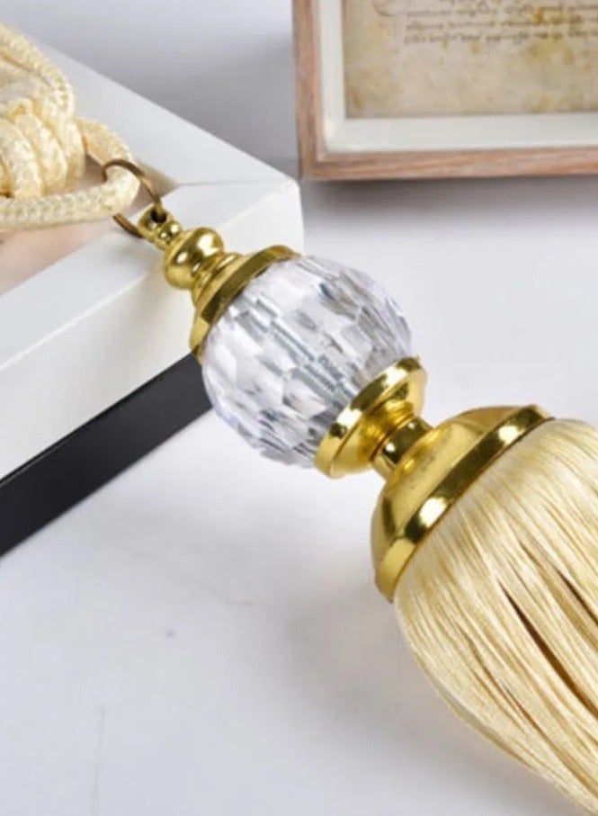 Goolsky 1 Pair Curtain Holdbacks Curtain Rope Curtain Tiebacks Tassel Tiebacks Beaded Ball Living Room Bedroom Home Decor - Image 5