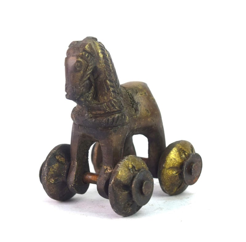 Global Art Brass Horse Decorative Figurine/Beautiful Unique Horse Figure Children Toy/Nice Brass Horse Statue Gift Item - Image 2