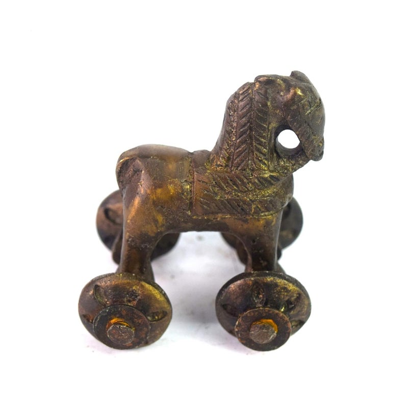 Global Art Brass Horse Decorative Figurine/Beautiful Unique Horse Figure Children Toy/Nice Brass Horse Statue Gift Item - Image 1
